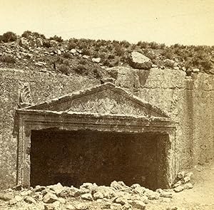 Israel Palestine Jerusalem Tombs of the Judges Old Photo Stereoview Bonfils 1875