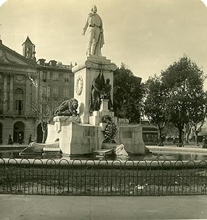 Seller image for France Nice Statue of Garibaldi Monument Old Stereo Photo NPG 1905 for sale by Bits of Our Past Ltd