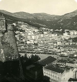 Seller image for France Monaco Panorama from the Castle Old Stereo Photo NPG 1905 for sale by Bits of Our Past Ltd