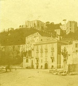 Mergellina Naples Italy Old Stereo Photo Leon Pierre Jouvin 1858