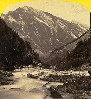 Lauterbrunnen Valley Switzerland Old Stereoview Photo Braun 1865