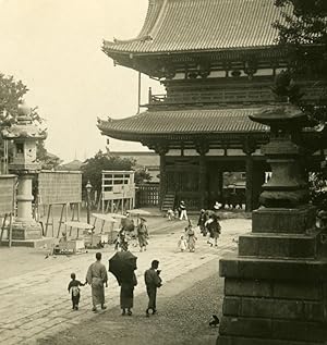 Japan Kyoto Temple Entry Old Stereoview Photo NPG 1900