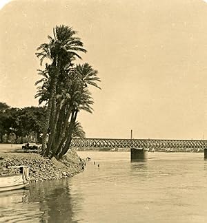 Egypt Cairo English Bridge old Stereoview Photo NPG 1900