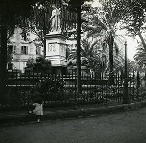 Seller image for France Corsica Ajaccio Fountain of Four Lions old Stereoview Photo 1920 for sale by Bits of Our Past Ltd