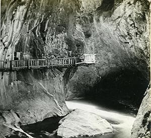 Seller image for Switzerland Alps Trient Gorge old Possemiers Stereo Photo 1910 for sale by Bits of Our Past Ltd