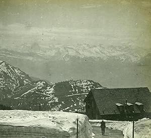 Seller image for Switzerland Alps Rigi Summit in Spring old Possemiers Stereo Photo 1910 for sale by Bits of Our Past Ltd