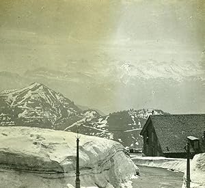 Seller image for Switzerland Alps Rigi Summit Spring old Possemiers Stereo Photo 1910 for sale by Bits of Our Past Ltd