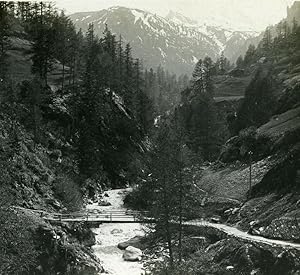 Seller image for Switzerland Alps Zmuttbach Bridge old Possemiers Stereo Photo 1910 for sale by Bits of Our Past Ltd