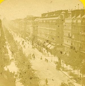 France Paris Boulevard Haussman old Stereo Photo Block 1865