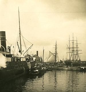 Belgium Port of Antwerp Basin Mexico Old NPG Stereo Photo 1906