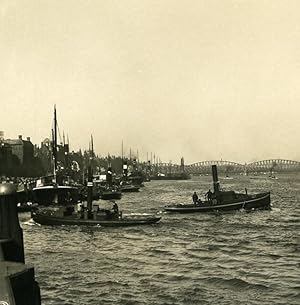 Netherlands Rotterdam New Dock Old NPG Stereo Stereoview Photo 1900