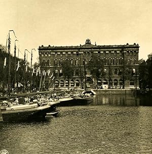 Netherlands Rotterdam Post Office Old NPG Stereo Stereoview Photo 1900