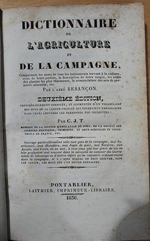 Dictionnaire de l'agriculture et de la campagne.