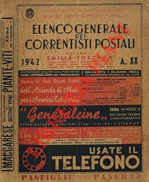 Elenco generale dei correntisti postali. Vol. IV° Emilia - Toscana. 1942.