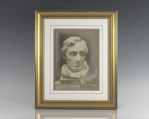 Gutzon Borglum Signed Photograph of a Bust of Abraham Lincoln.