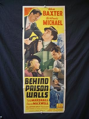 BEHIND PRISON WALLS-INSERT POSTER 1943-CRIME DRAMA SCEN VG