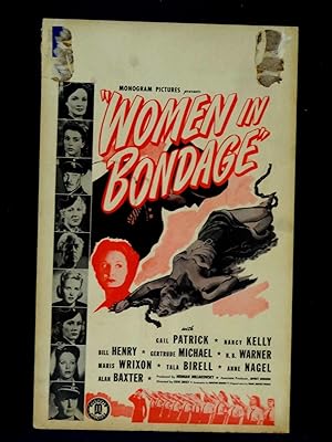 WOMEN IN B*NDAGE-1942-11X22 WINDOW CARD-GAIL PATRICK-NANCY KELLY-CRIME-DRAMA VG