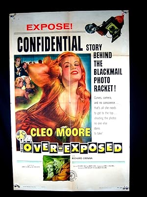 OVER EXPOSED-1956-POSTER-CLEO MOORE-DRAMA VG/FN