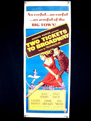 TWO TICKETS TO BROADWAY-JANET LEIGH-1951-ORIG INSERT VG
