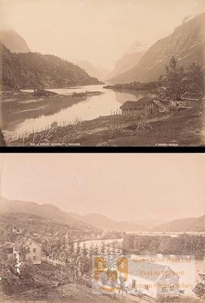 Nordfjord Loenvandet & Sondfjord Forbe Norway Two Old Photos 1890