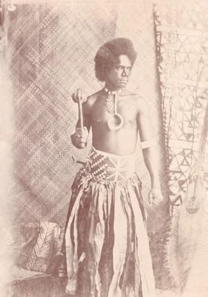 Solomon Islands Warrior Oceania old Photo 1890