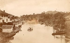 Borneo Island Samarinda Mahakam River old Photo 1920'