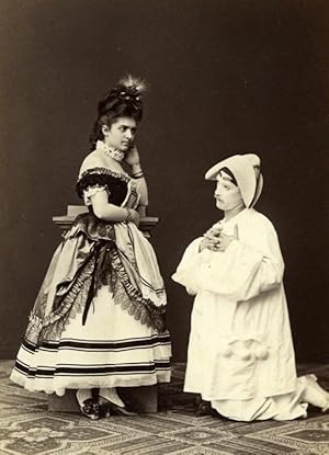 Pantomime Show Actors Stage Wien Old Atelier Adele Cabinet Card Photo CC 1869