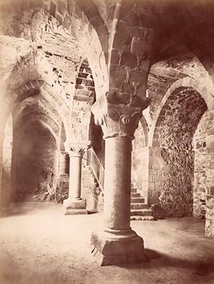 Mont Saint Michel Abbaye interior France old Photo 1880