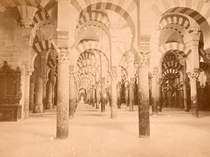 Spain Cordoba Mezquita Interior old Photo Puig 1875'