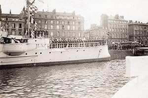 Seller image for Harbour Animated Military Boat France Old Photo 1910' for sale by Bits of Our Past Ltd