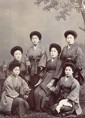 Women Group Traditional Fashion Japan CDV Photo 1900'