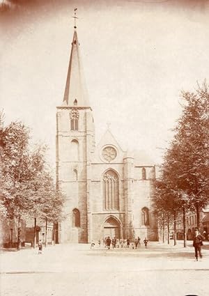 Church Boys Playing Tournai Belgium Old Photo 1900