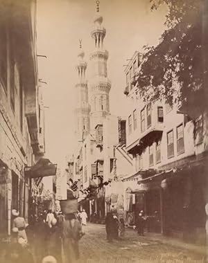 Seller image for Animated Street & Mosque Cairo Bonfils 2 Photos 1880 for sale by Bits of Our Past Ltd