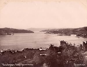 Bild des Verkufers fr Asia Europe Coast Bosphorus Turkey Sebah Photo 1880 zum Verkauf von Bits of Our Past Ltd