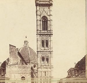 Image du vendeur pour Campanile Firenze Italy old Sommer stereo Photo 1870 mis en vente par Bits of Our Past Ltd