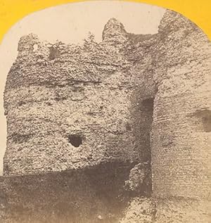 Seller image for Castle Ruins Arques-la-Bataille near Dieppe France Old stereo Photo 1870 for sale by Bits of Our Past Ltd