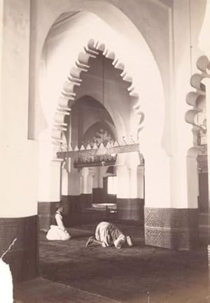 Tunisia Tunis Mosque Prayer Old Albumen Photo 1880