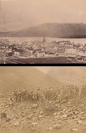 Arctic Circle Group & Tromsoe Norwegian landscape Two Old Photos 1890