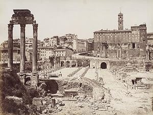 Italy Roma Roman Forum & Trajano Forum Two Old Photos 1890