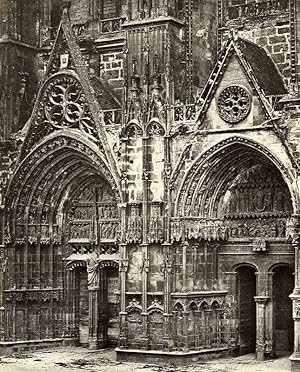 France Bourges Cathedral Principal Door Old Photo Bisson 1857