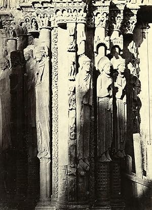 France Chartres Cathedral Pillars of the Royal Portal Old Photo Bisson 1857