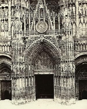 France Rouen Cathedral Portal Main Gate Central Old Photo Bisson 1857