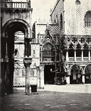 Italy Venice Ducal Palace Door della Carta Old Photo Bisson 1858