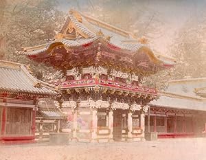 Japan Nikko Toshogu Yomeimon Gate Gojunoto Tower 2 Old albumen Photos 1890
