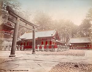 Japan Nikko Sanjinko Torii Toshogu Lake Chuzenji 2 Old albumen Photos 1890