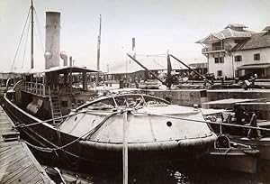 Colombo Sri Lanka Ceylon Military Boat Old Photo 1895