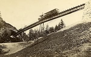 Switzerland Railway Righi Bridge Train Old Photo Cabinet Garcin 1870