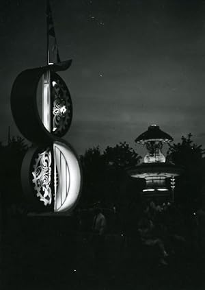 Canada Toronto Canadian National Exhibition at Night Old Photo 1950