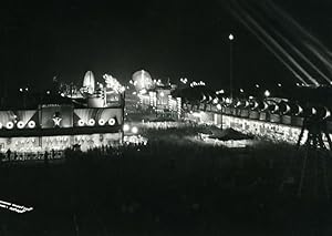 Canada Toronto Canadian National Exhibition at Night Old Photo 1950