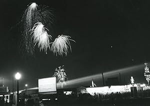 Canada Toronto Canadian National Exhibition at Night Fireworks Old Photo 1950